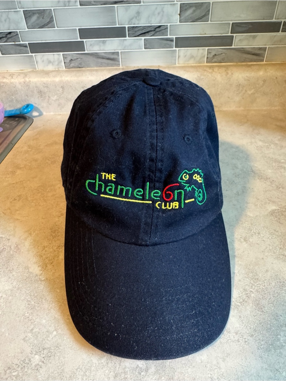 The Chameleon Club Black Embroidered Baseball Hat